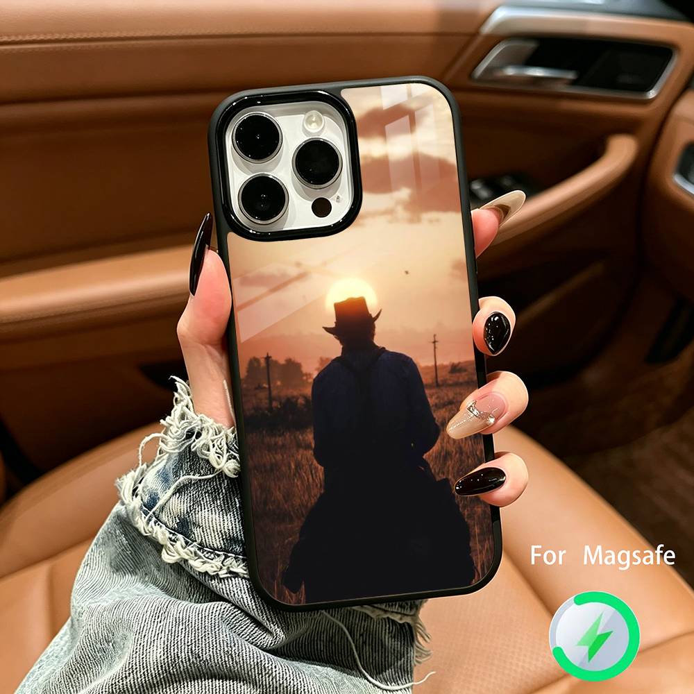 R-Red D-Dead Redemption RDR 2 Wireless charging phone case compatible with iPhone 17/16/15/14/13/12/11