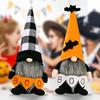 Halloween BOO Plush Standing Doll with Plaid or Orange Hat, No-Face Style Ghost Figure for Holiday Decor