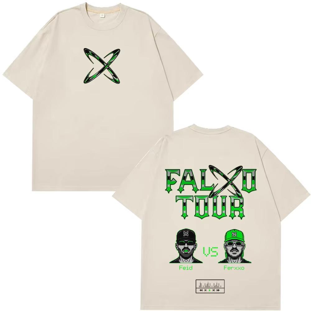 Rapper Feid Ferxxo Tour Print T-shirts Men Women Fashion Hip-Hop T-shirt Summer Casual Cotton Oversized T-shirts