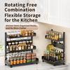 Kitchen Spice Rack Storage Organizer Countertop Knife Holder Modern Minimalist Carbon Steel