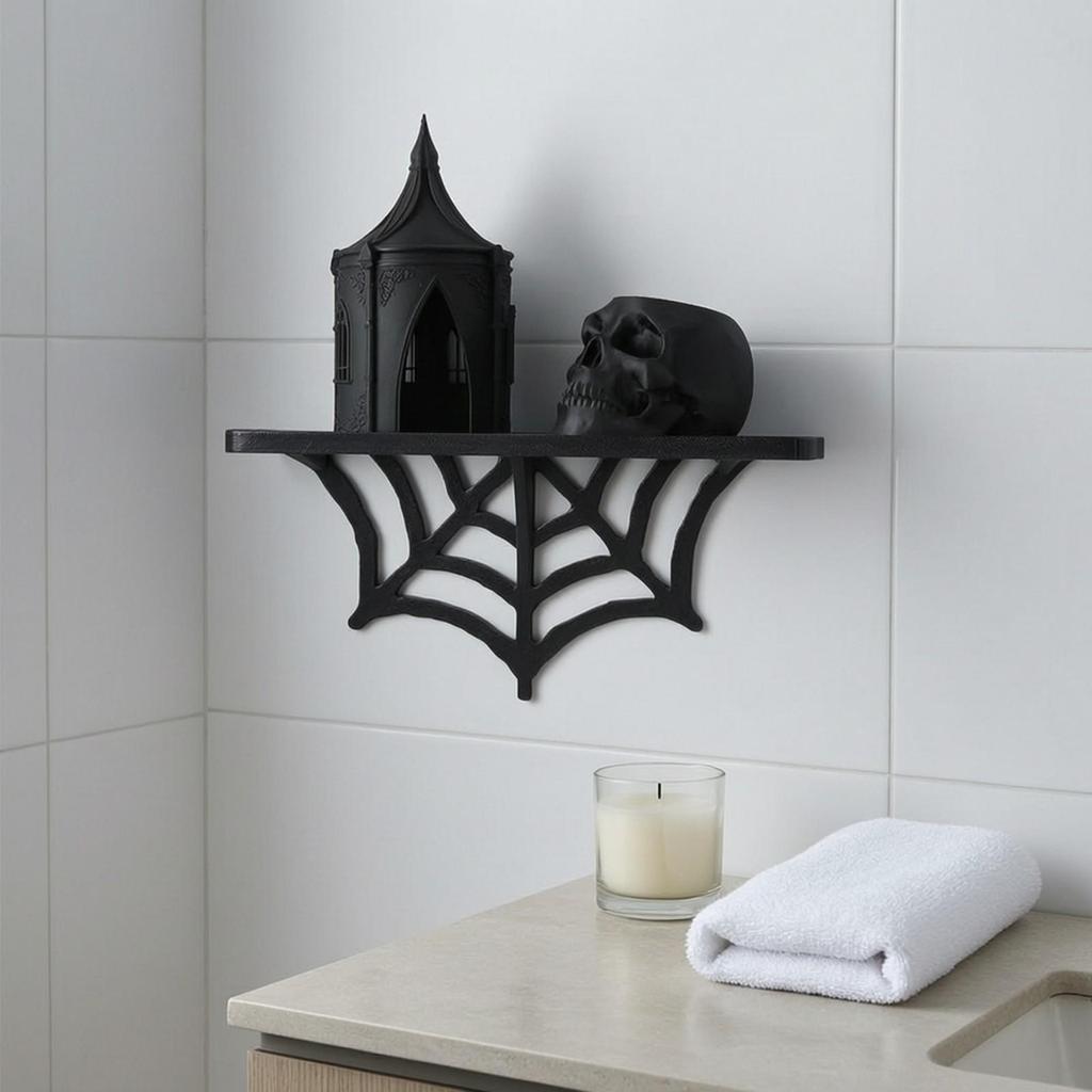 Spiderweb Display Shelf Modern SingleTier Decorative for Desk, Bedroom Decor, Entryway