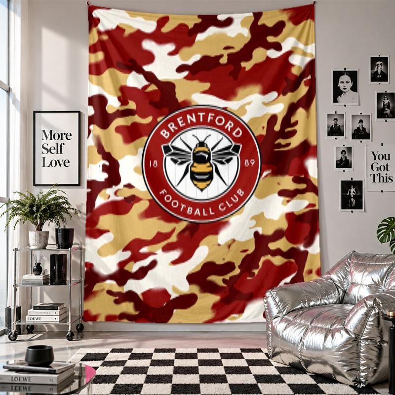 Arazzo da Parete Calcio Brentford Decorazione per la Casa Tessuto da Appendere a Parete per Camera da Letto Soggiorno Sfondo