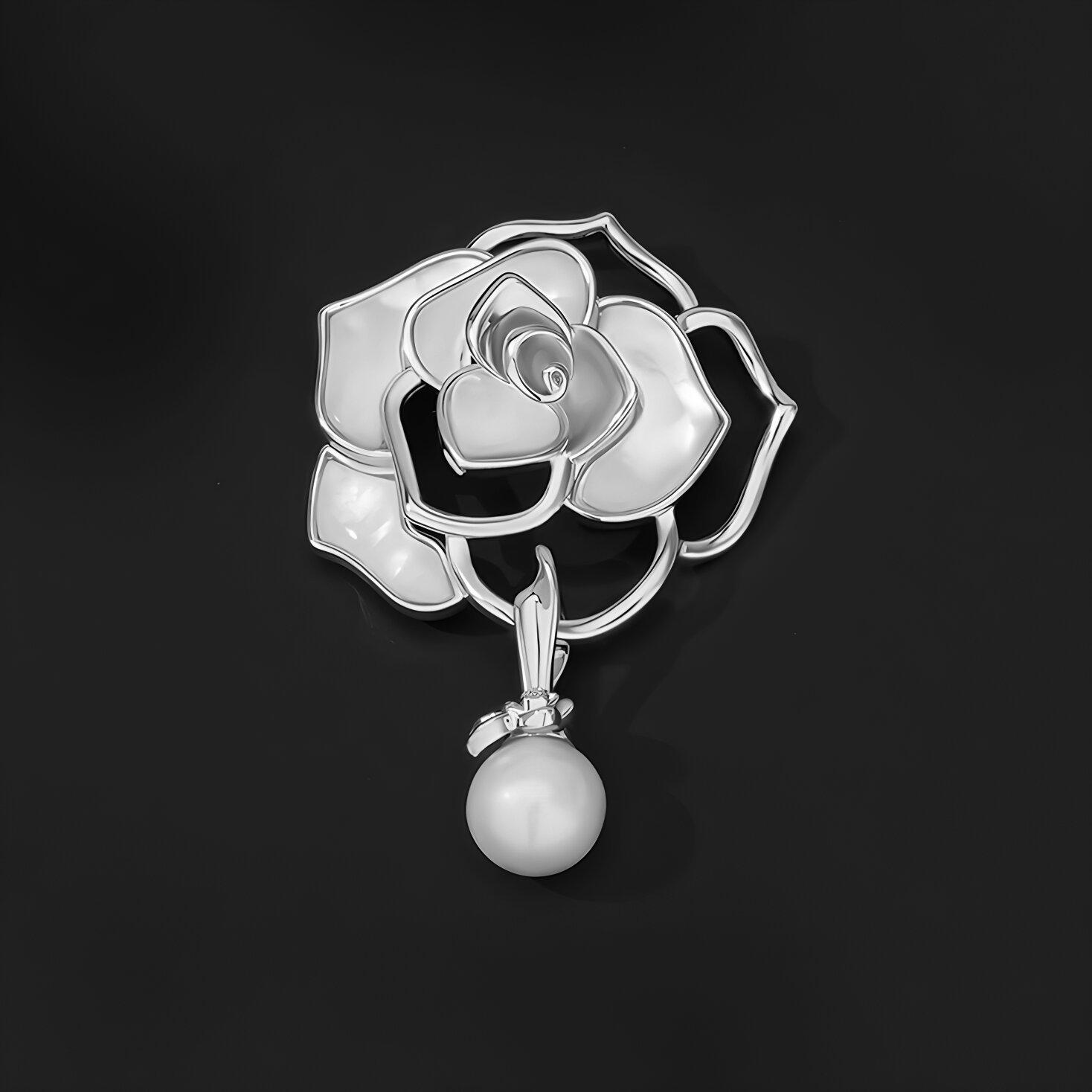 

Брошь-камелия с имитацией рябчика, жемчужная брошь высокого класса для женщин, роскошная, темпераментная, жемчужная брошь, нишевый дизайн, булавка, аксессуары для костюмов