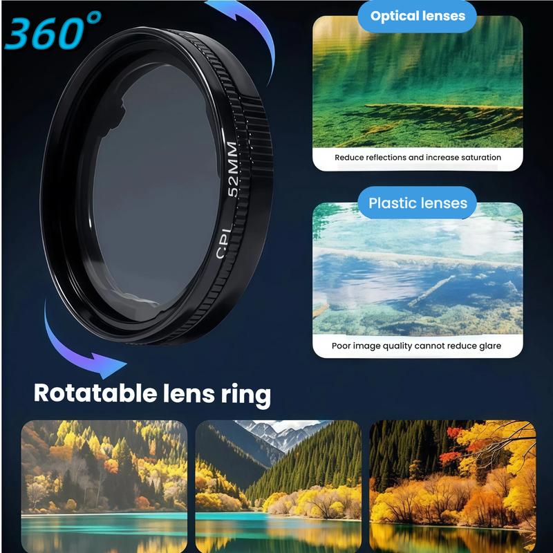 Lente CPL Polarizador Magnético HD para Teléfono Antirreflejos Recubrimiento Óptico Filtro Fotografía Estrellada Polarizador para Fotografía Móvil