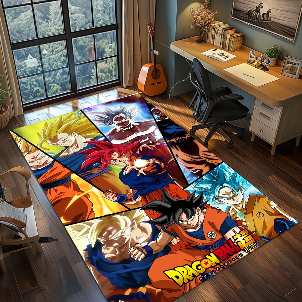 

Dragon Ball Goku Anime Rug Carpet Large Area Rug Non Slip Washable Floor Mat Gamer Room Bedroom Home Decor 60x90cm