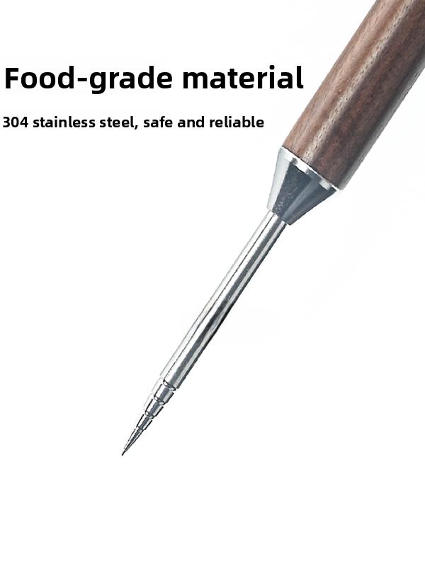 Professional Coffee Latte Art Needle with Pear Wood Handle 304 Stainless Steel Food Grade Hook Flower Coffee Making Tool