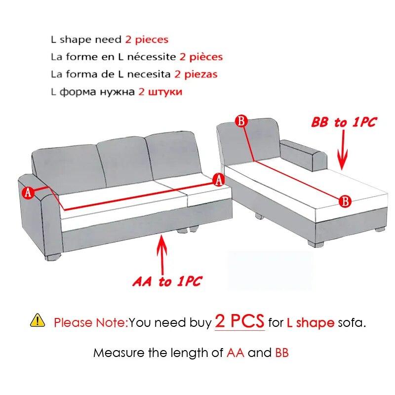 Geometric Printed Couch Cover Sofa Cover Elastic Slipcovers for Pets Chaselong Protector L Shape Anti-dust Machine Washable 1PC