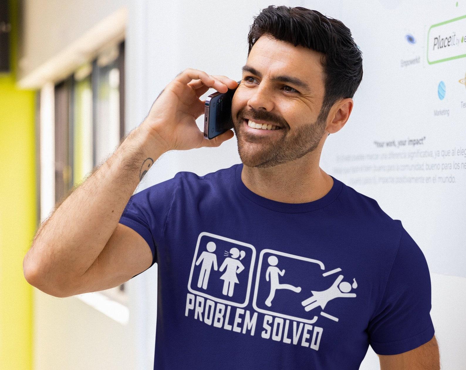 Problem Solved Funny Graphic Men s T-Shirt 4XL