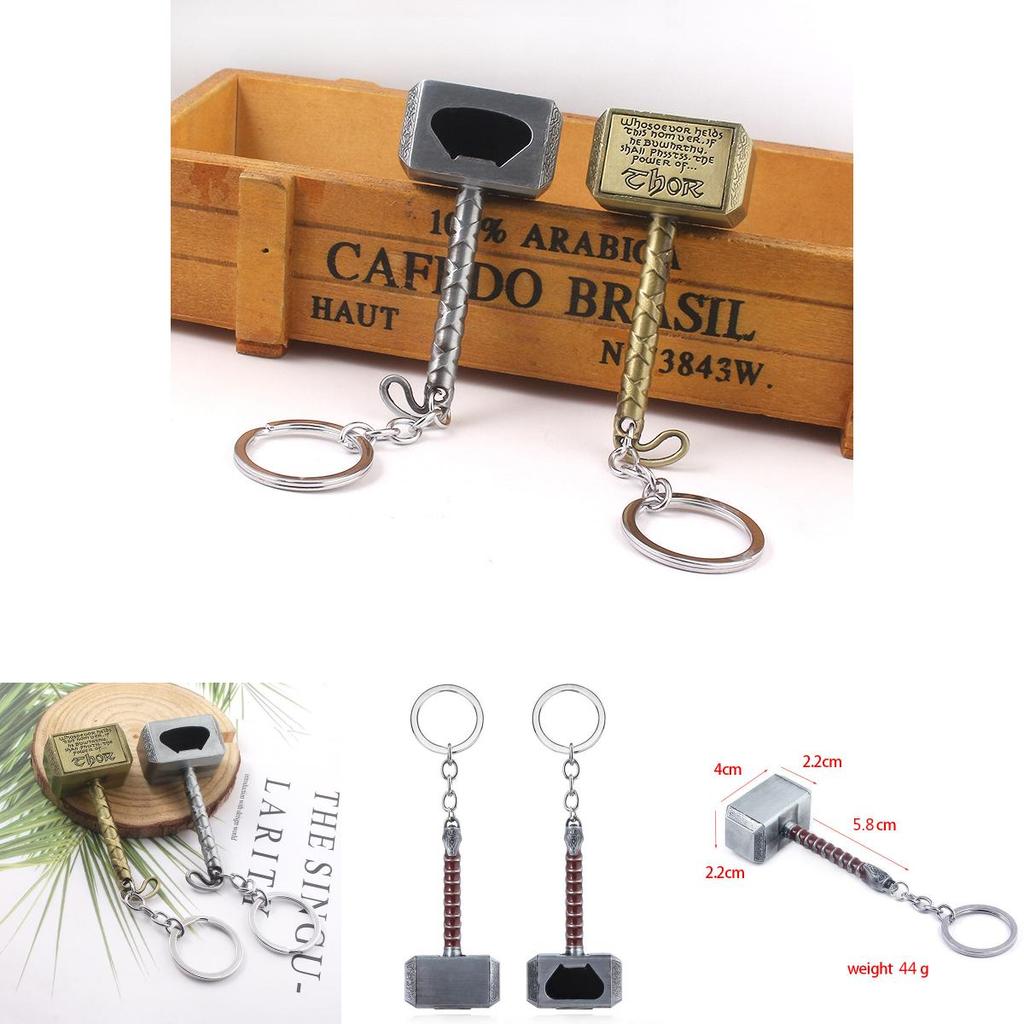 Thor Hammer Keychain With Zinc Alloy Bottle Opener For Gift Souvenirs