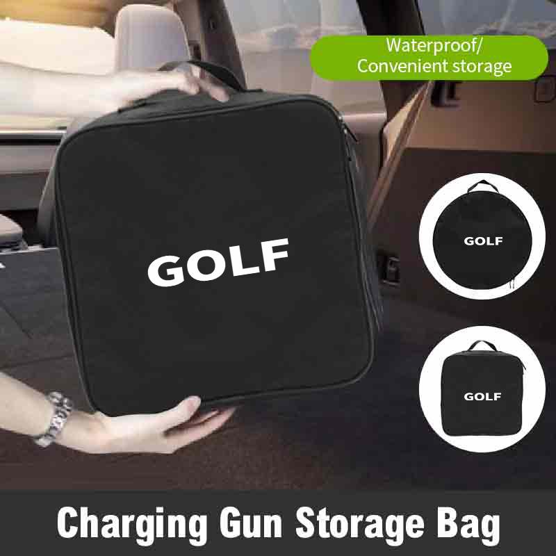 Car Charging Gun Bag Oxford Cloth Gun Cables Storage Box Auto Accessories For Volkswagen VW Golf Polo Tiguan T5 Passat b6JD8