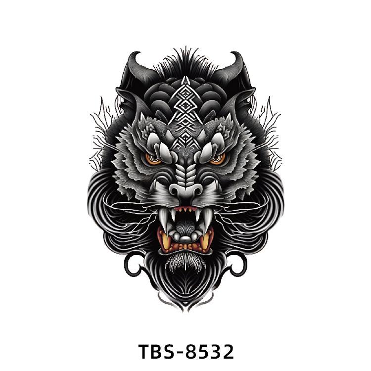 Realistiska Djurtotem Tatuering Klistermärken: Drake, Fenix, Tiger, Varg