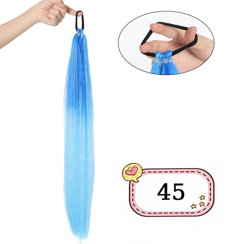 

Synthetic 28 Inch Long Ponytail Extensions With Elastic Band Versatile DIY Braided Ponytail For Women Girls Black Brown 28inches