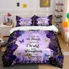 Inspirational Purple Christian Decor Set  Kid's and Adults' Bedroom Decor, Exquisite Three-piece Bedding Set Gift