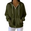 Women's Casual Fashion Long-Sleeved Zip-Up Christmas Print Knitted Hoodie
