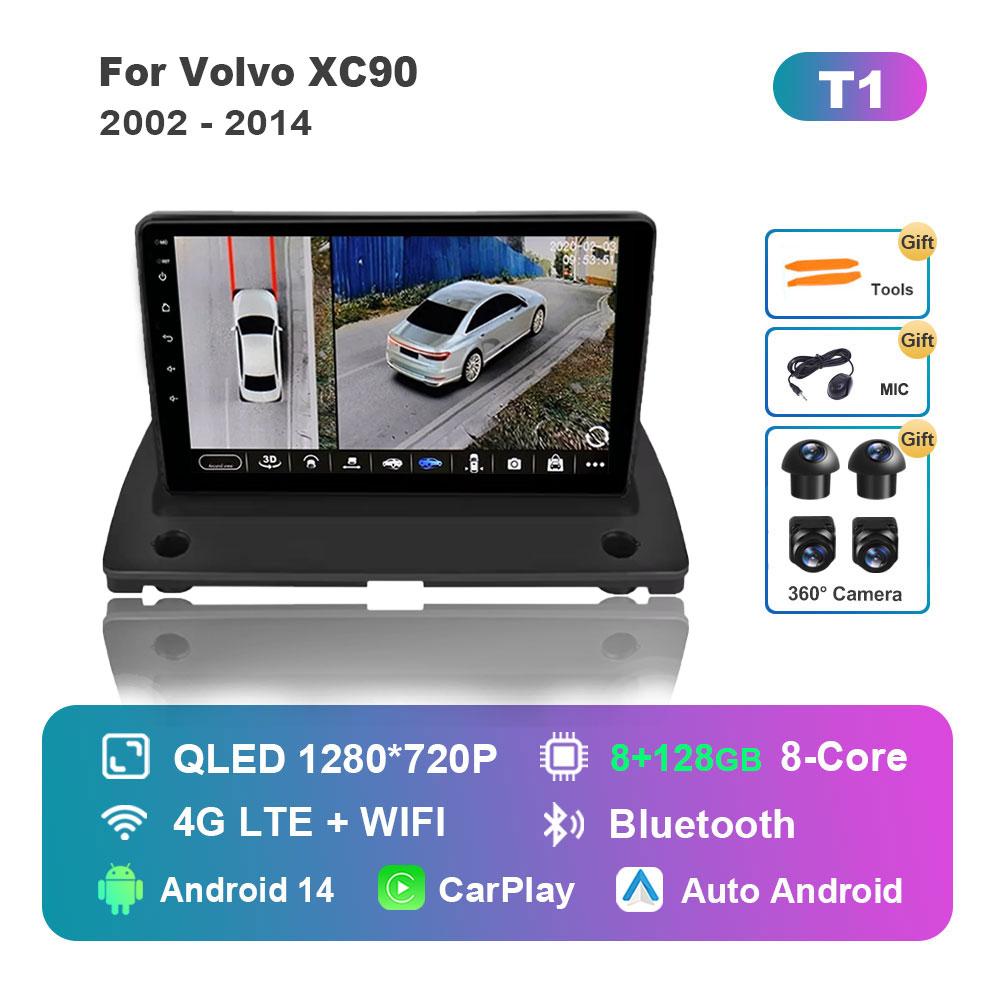 Bluetooth WiFi GPS Navigation Android 14 System for Volvo XC90 2002 - 2014 IPS Touch Screen Car Radio Multimedia player 4G