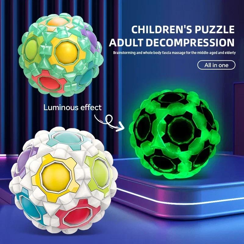 Children’s Thinking Training Sensory Toy - Rainbow Ball Puzzle Magic Cube Antistress Fidget Tool for Adult Decompression Massage