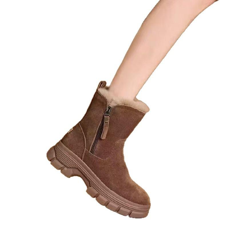 Fleece Warm Thick-soled Martin Boots Winter New Large Cotton Shoes Short Boots Non-slip Snow Boots