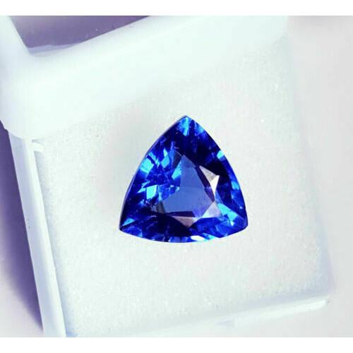 Natural Ceylon Blue Sapphire 8.45ct Trillion Cut Certified Loose Gemstone
