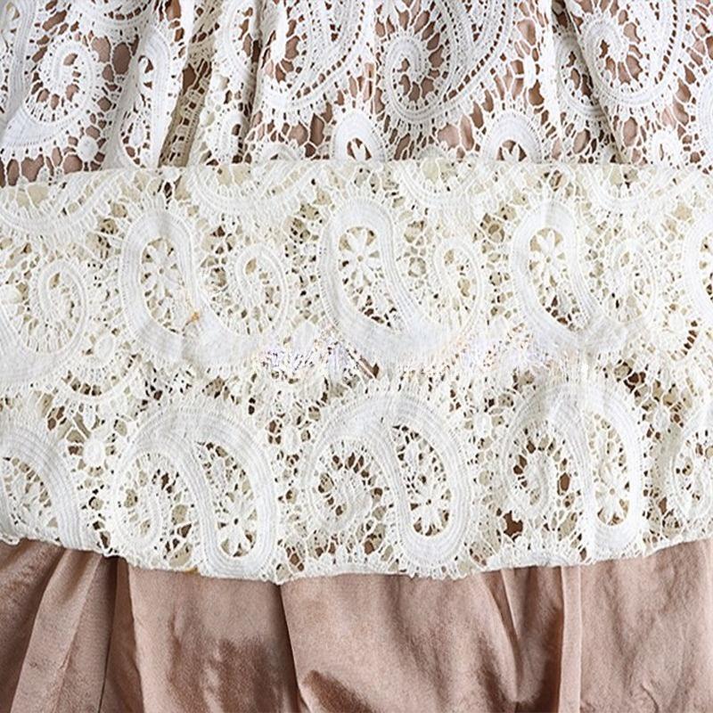 Vintage Women's Crochet Hollow Lace Skirt Casual High-waist Slim A-line Skirt Spring