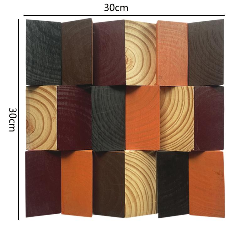 Creative Color 3D Stereoscopic Diamond Wall Hanging Hotel Café Background Decoration Bevel Color Mosaic Wood Wall Hanging Decor