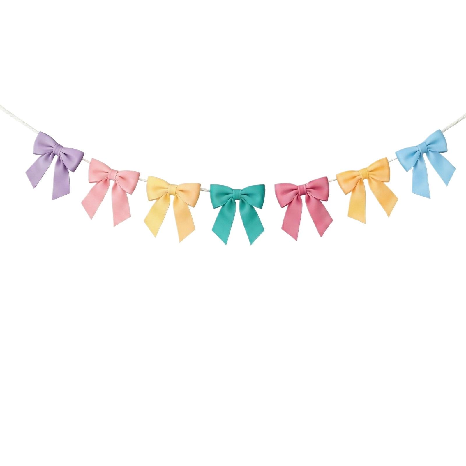 Festival Party Decoration Hanging Rope Bow 7 Pieces Set Party Birthday Banquet Celebration Decoration