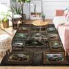 Vintage Car Collage Pattern Rug Floor Mat for Living Room or Bedroom Soft and Comfortable Carpet a Gift for Birthday and Holiday.