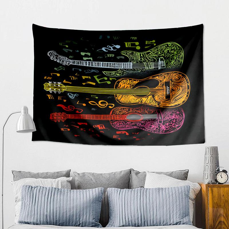 Guitar Collection Diversity Printed Tapestry, Wall Hanging,Livingroom, dormitory, Large Wall Decor, Fabric Decor Fan Birthday Gifts
