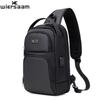 WIERSAAM Men's Waterproof Crossbody Chest Bag with Password Lock