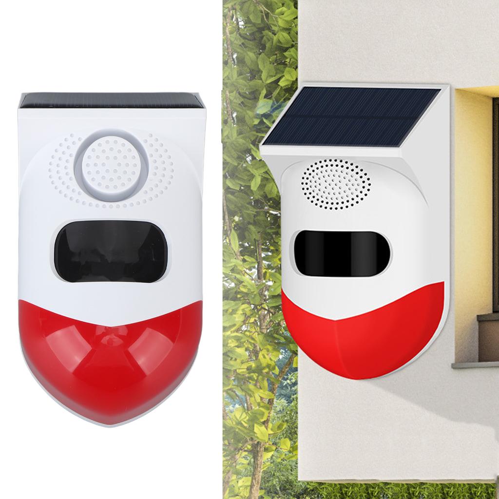 Motion Sensor Alarm Solar Sound and Light Alarm Wireless IP67 Intelligent Outdoor Alarm with Built In Battery for Farm Outdoor