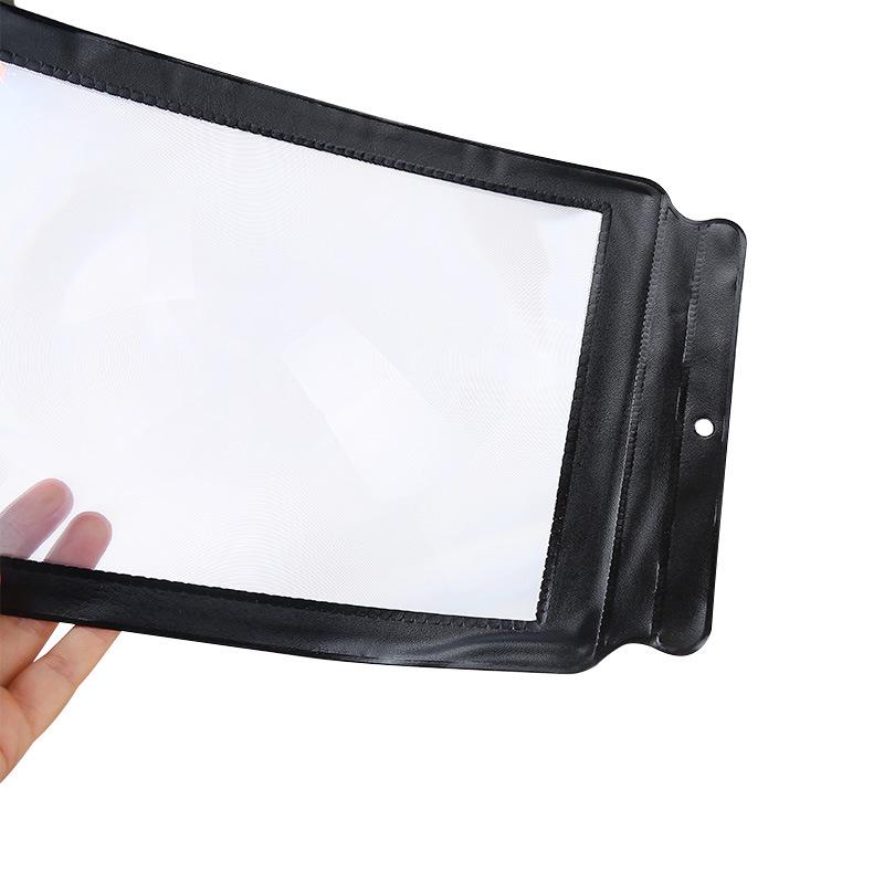 Handheld A4 Magnifier with Black Frame and Soft Surface for Elderly Reading, 3x PVC Fresnel Lens, Portable.