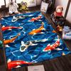 Colorful Koi Fish Carpet with Blue Water Design, Modern Home Decor Suitable for Use As an Anti-slip for Living Room Bedroom Sofas