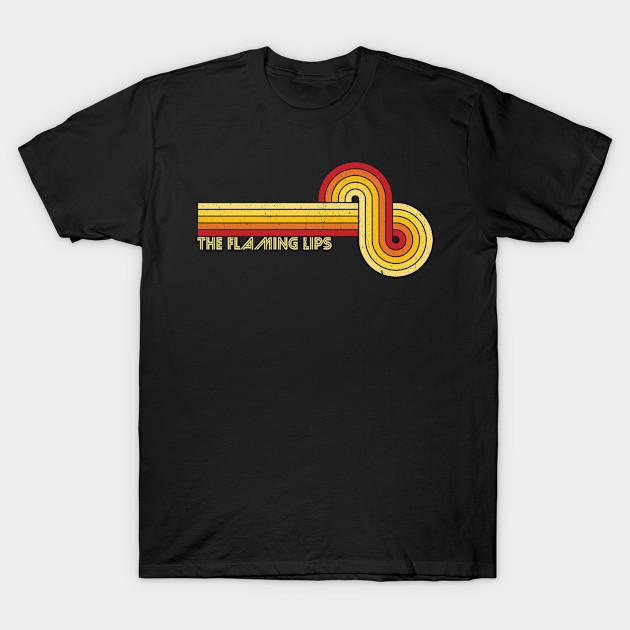 

Men Black Print T-shirt The Flaming Lips / Sunset Line No-Cut Transfer Paper Print Cotton Tshirt 4XL
