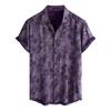 Men's Short Sleeved Shirt, Daily Fashion Printed Button Top, Chest Pocket Cardigan