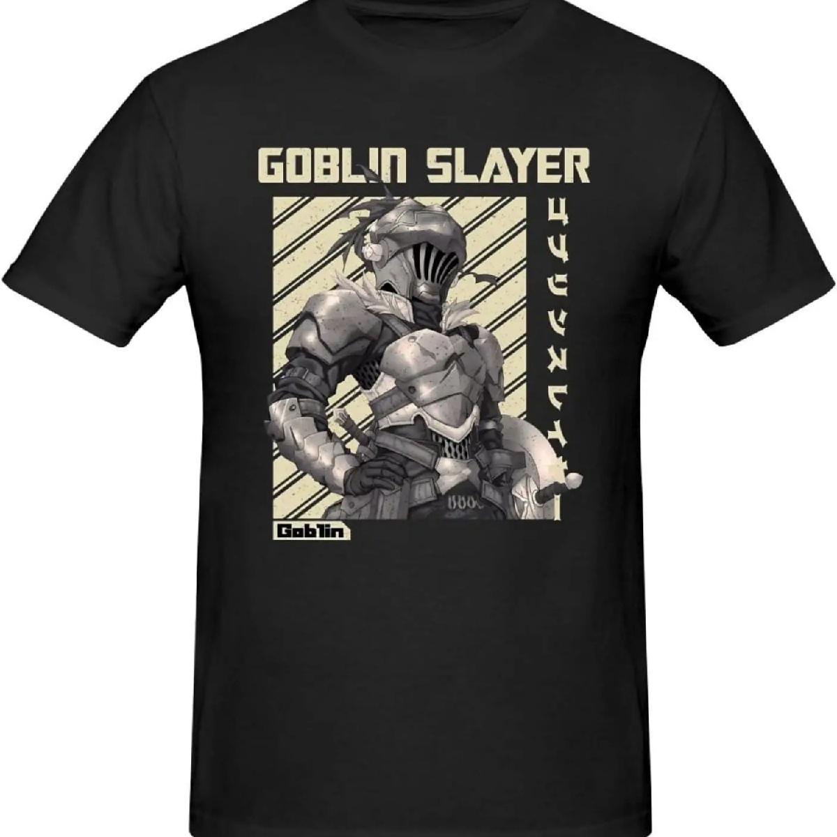 

Goblin Anime Slayer Shirt Men s Custom Breathable Cotton Short-Sleeved Tshirt Fashion Crew Neck Tees Tops Black(1) XXXXXL різнокольоровий