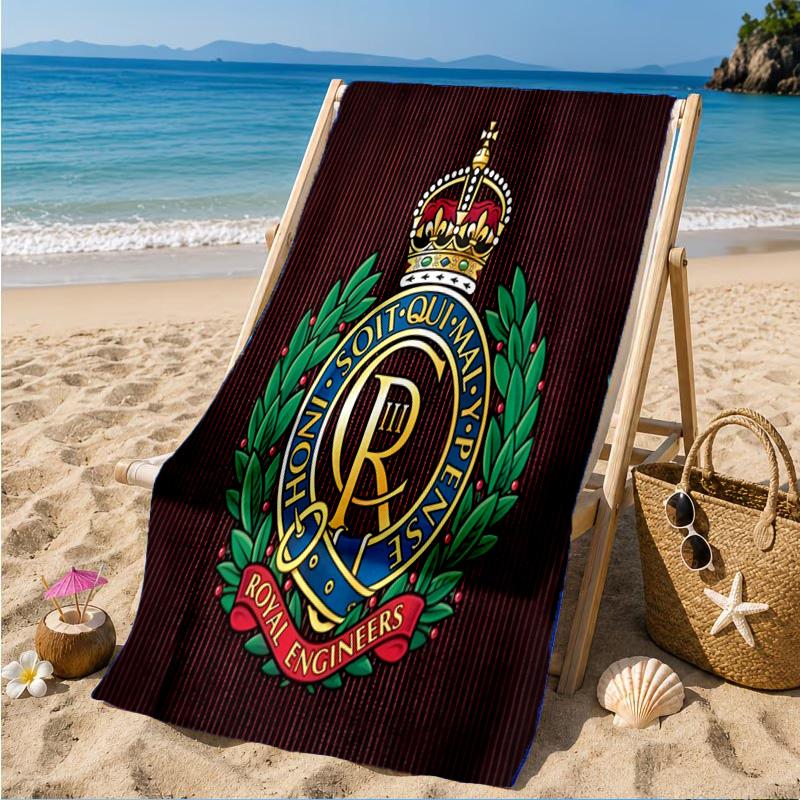 Royal Engineers Crest Emblem Beach Towel, Quick-drying, Easy to Care for, Suitable for Both Fitness and Beach Vacations,Sports Essential