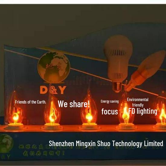 Cross-border Flickering Flame LED Lamp E27/E14 C35 Candle Bulb for Café Decor