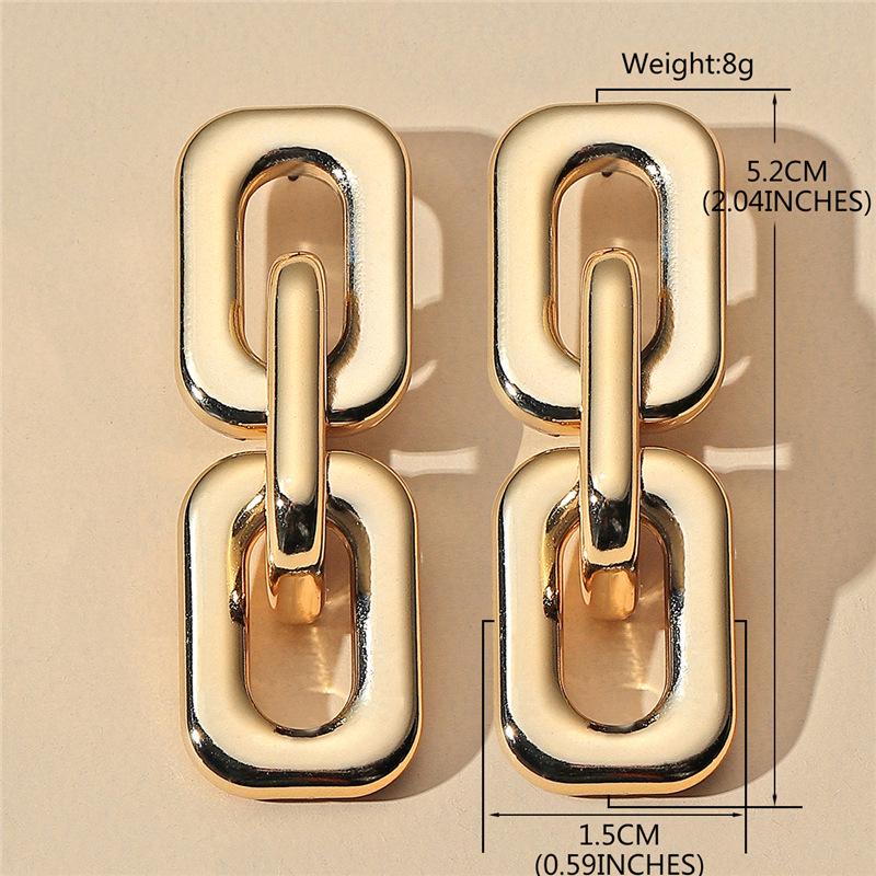 Retro Gold European & American Punk Style Women's Hoop Earrings