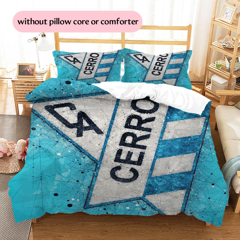 Cerro Porteño Pattern Bedding Quilt Set Home Decoration Gift (1 * duvet cover + 2 * pillowcase without core)