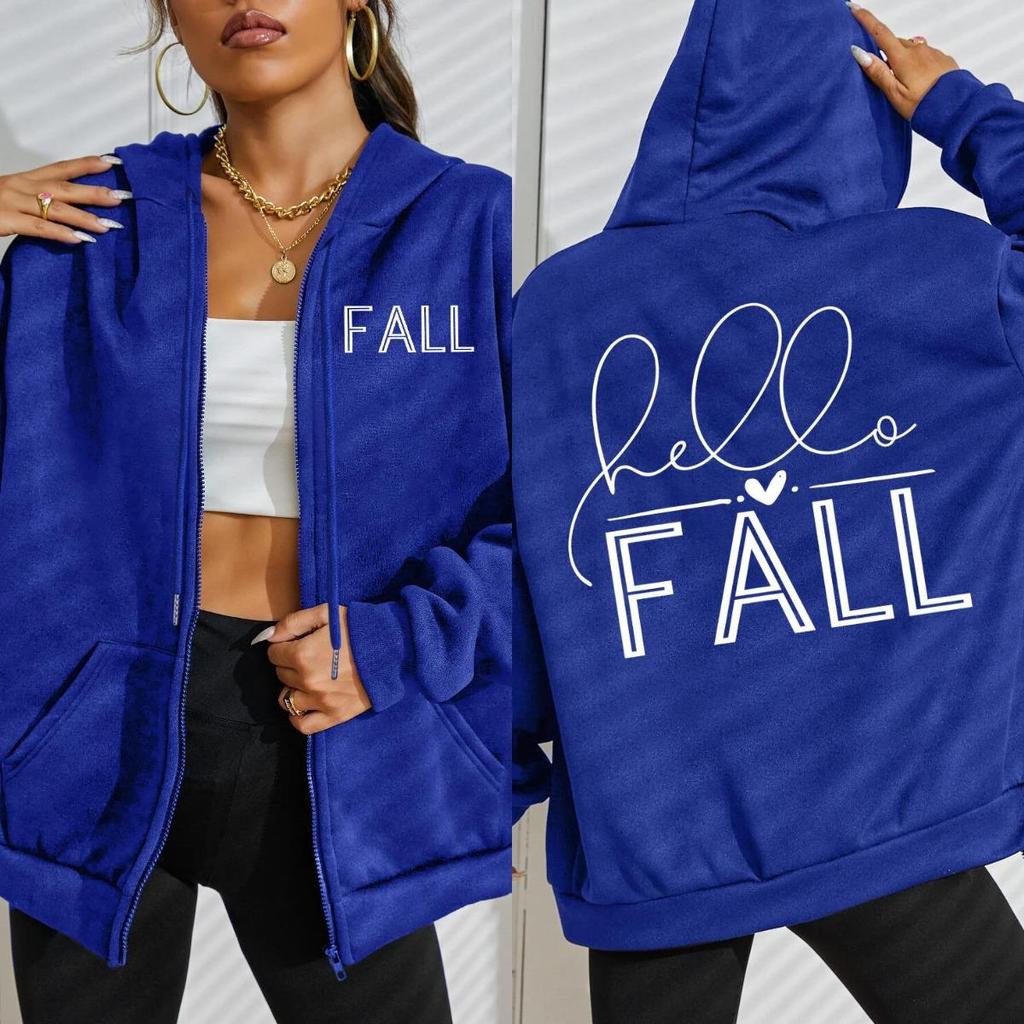 Fall Love Art Word Design Pattern Women Zipper Hoody Fashion Street Streetwear Loose Hoodies Fleece Soft Clothing Woman