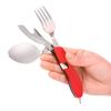 4-in-1 Stainless Steel Spoon Knife Fork Bottle Opener Foldable Pocket Kit Outdoor Cutlery Set Foldable Portable Compact