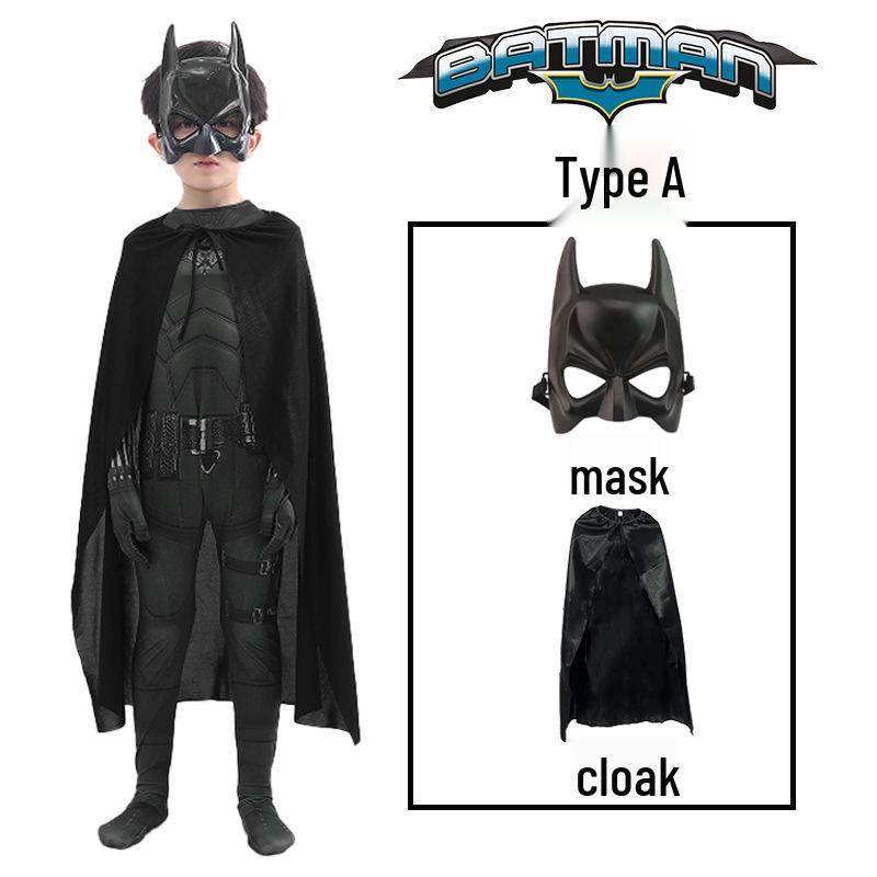 Kids' Halloween Cosplay Costume: Muscle Batman and Superman Jumpsuit Set