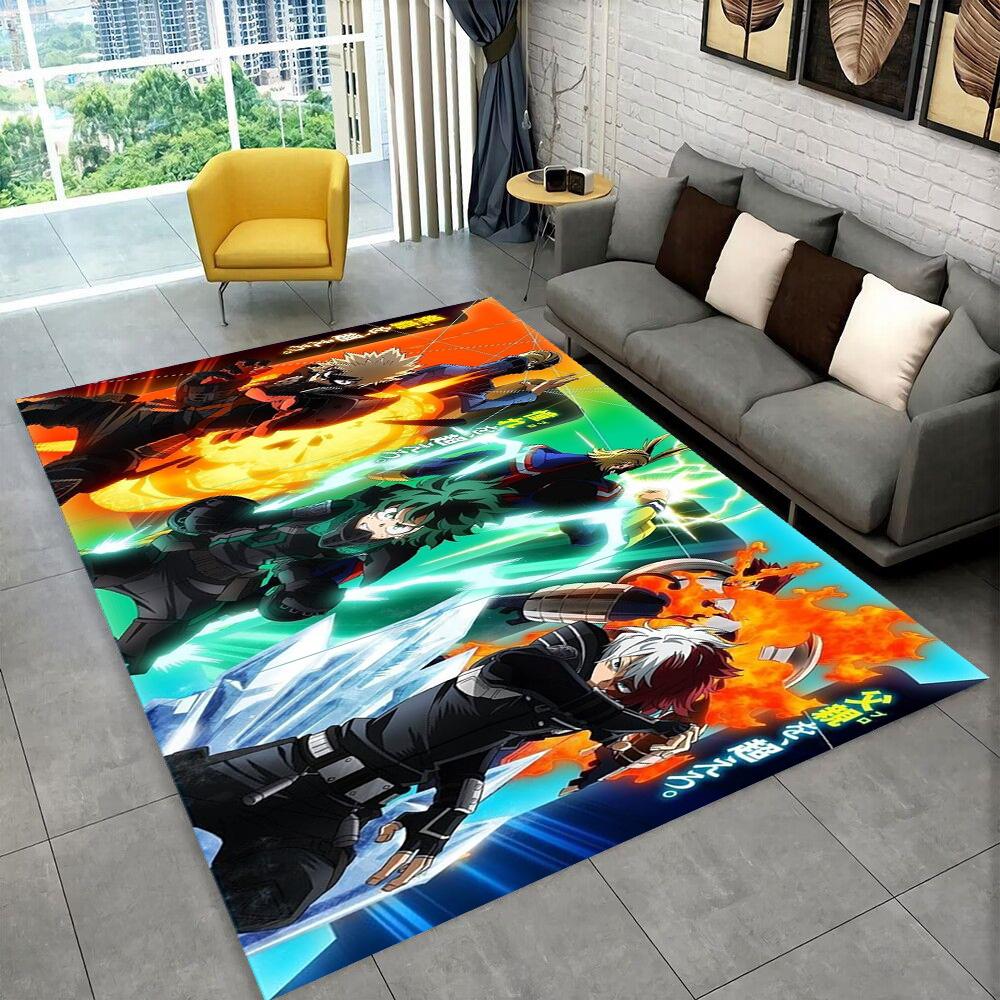 3D Cartoon My Hero Academia Deku Bakugou  Anime Carpet Rug for Living Room Bedroom Home Sofa Decoration,kids Non-slip Floor Mat