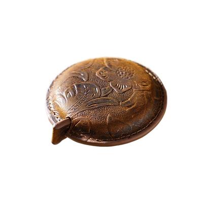 Mini metr z pravé kůže, ručně vyráběný, přenosný, šicí nástroje, vintage, zatahovací pravítko, nástroj pro ženy