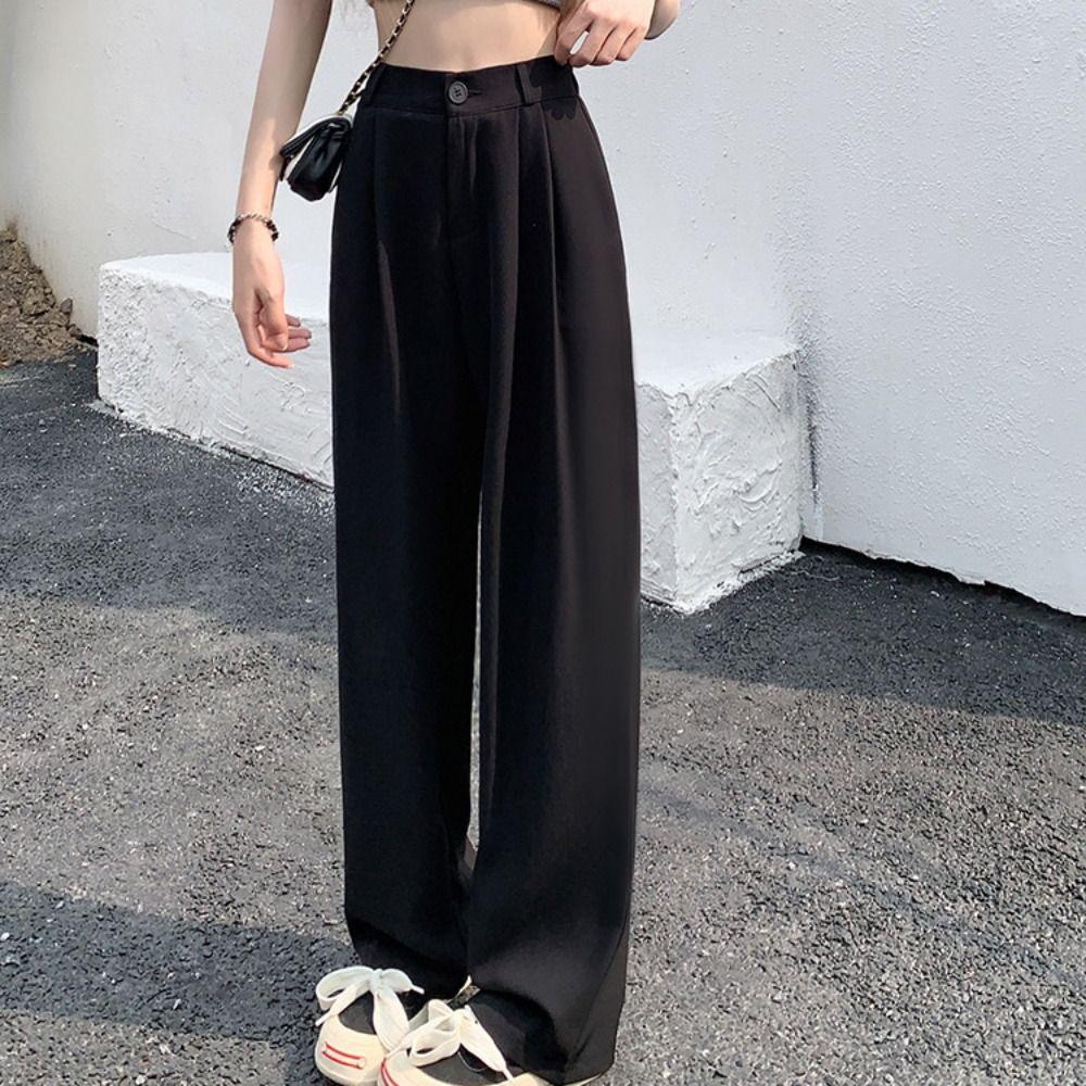 Office Baggy Suit Pants Casual High Waist Pants Fashion Straight Leg Pants  Daily