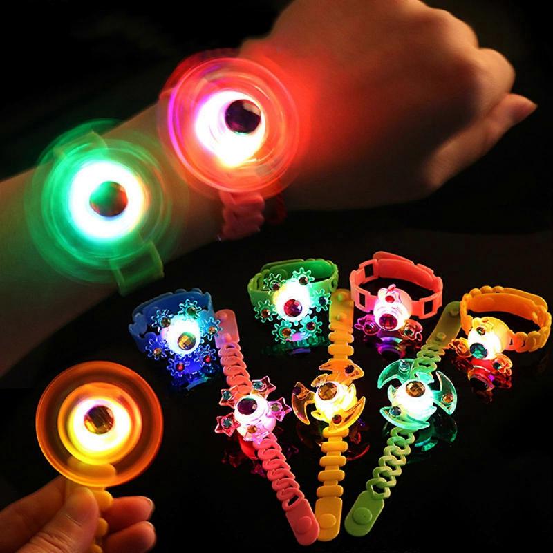 Glowing Spinner Watch Antistress Toy Funny Party Dressing Costume Accs Fidget Wristband Toy Novelty Anxiety Reduce Gag Multicolor