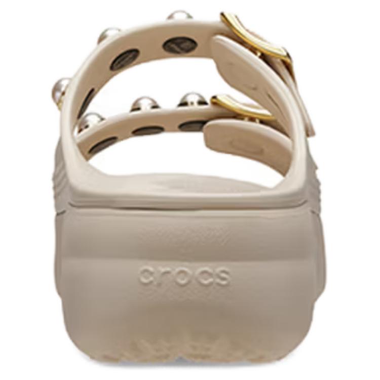 Crocs Classic Cloud Comfort Decorative Slide Sandals Women Sandals Beige Gold 215573-2TC