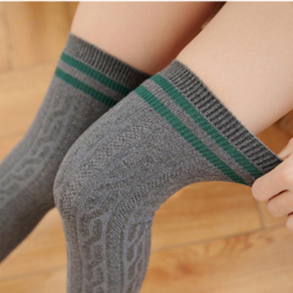 Dünne Overknee-College-Socken für Mädchen, warme Herbst- und Wintersocken