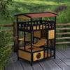 PawHut Cat House, Cat Paradise with Platforms, Hanging Bridge and Hideouts for up to 2 Cats, Wood
