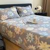 Retro Floral Pattern Bed Sheet Set 100% Cotton Bed Sheets Soft Breathable Bedspread with Pillowcases Queen Size Bedding Set