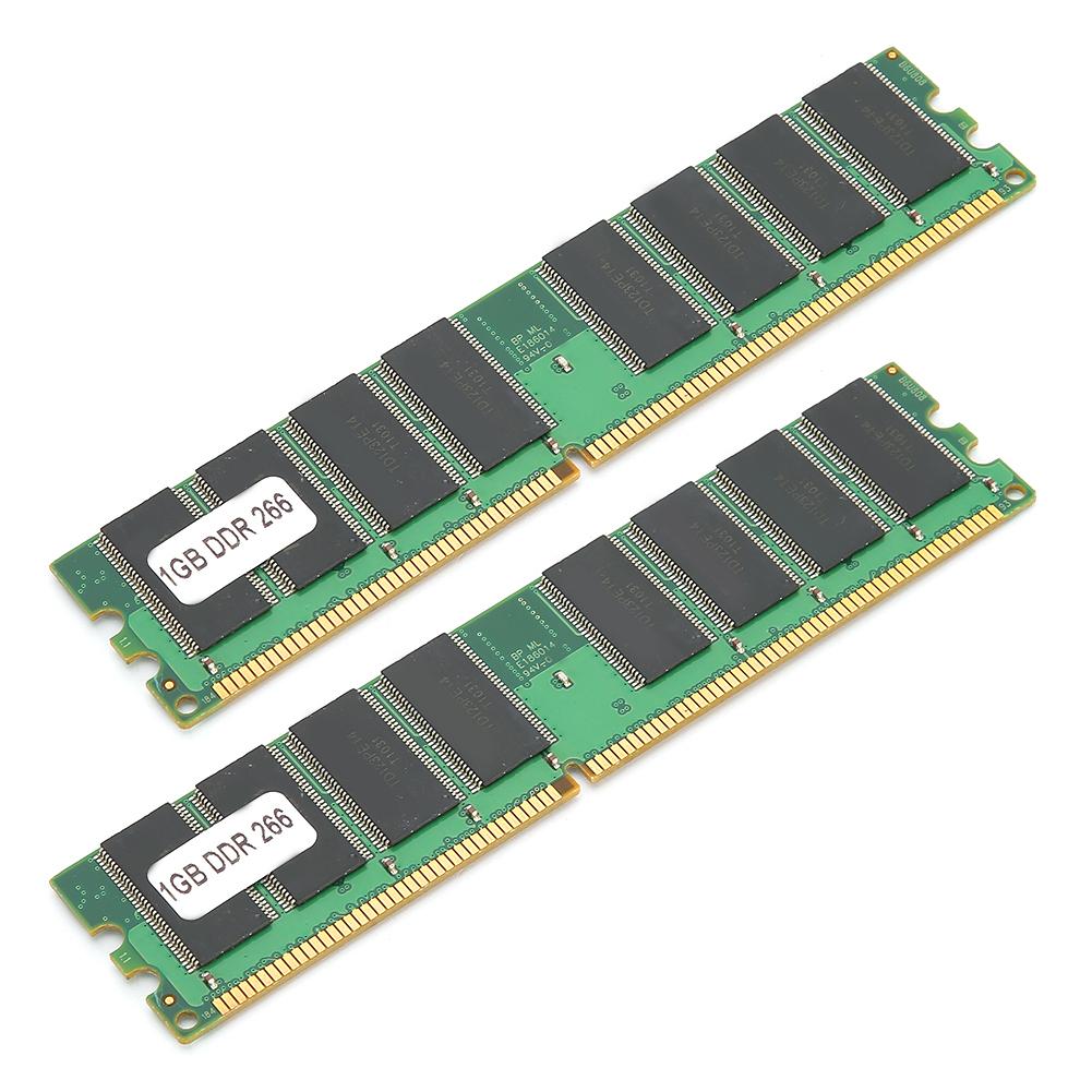 2Pcs Memory Module Desktop Full Compatible DoubleSided 16Grain DDR 1GB 226Mhz PC2100